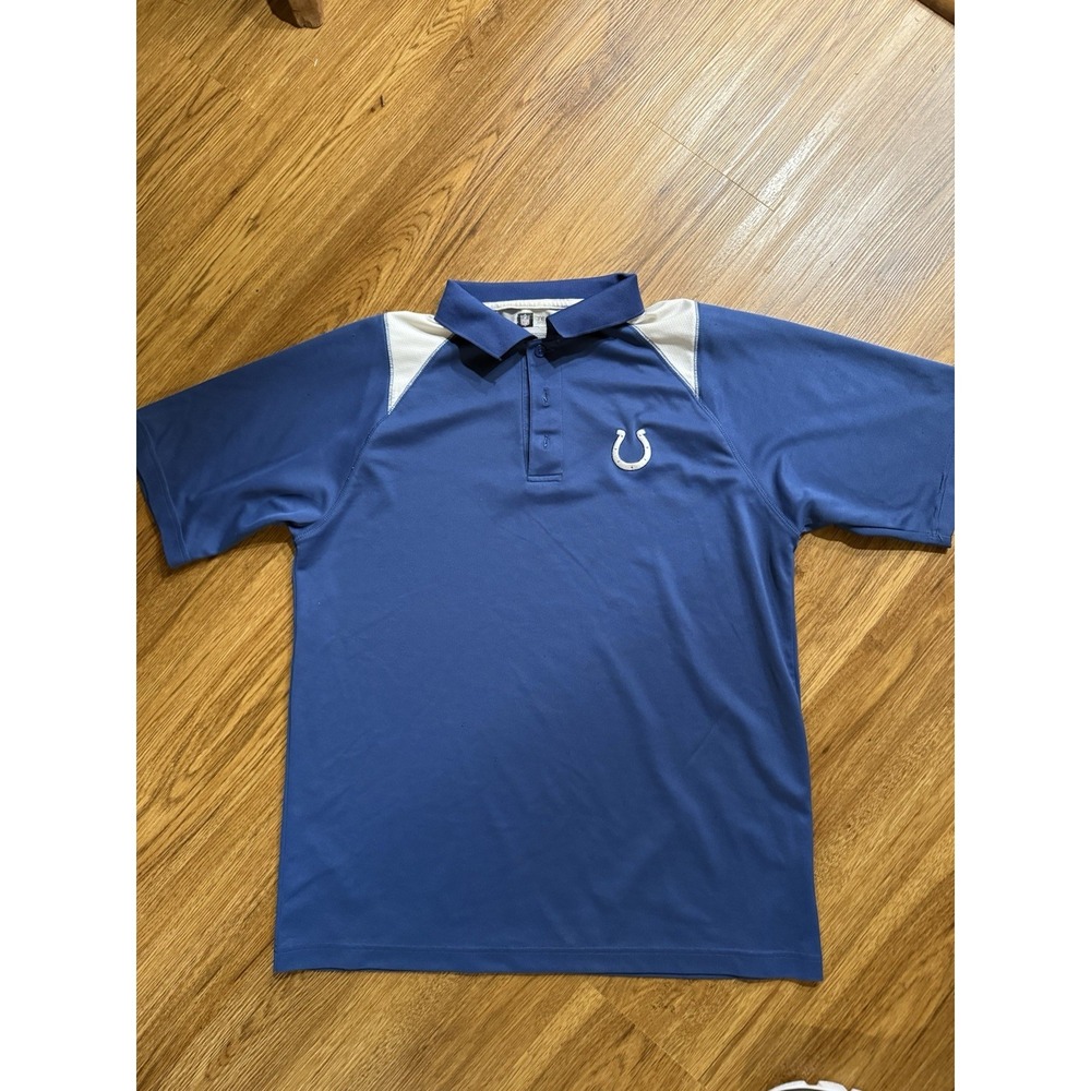 Indianapolis Colts Mens Shirt Large NFL‎ Team Apparel Golf Polo Horseshoe Logo